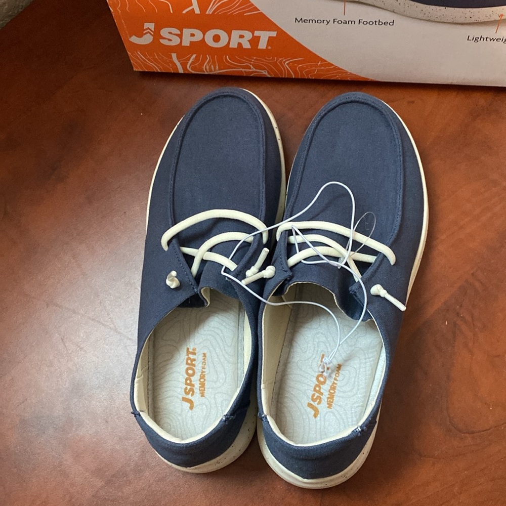 (CLEAR OUT PRICE!!!)Jsport  Women's Light Weight Slip-On Canvas Shoe (BLUE ) - Picture 3 of 7